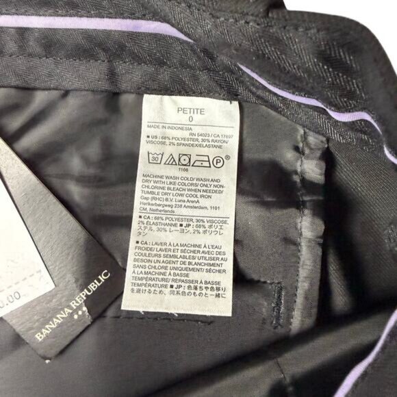 NWT BANANA REPUBLIC Ryan Fit Mid Rise Straight Leg Trouser Pant Sz 0 PETITE - Picture 4 of 6